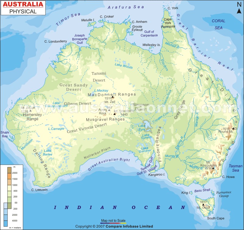 Australian Geographical Map